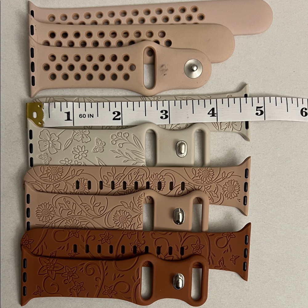 (1)Nike & (3)Smartwatch Bands for Series 7 (Cream, Pink, Brown)